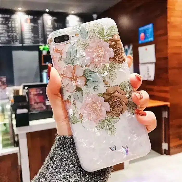 iPhone 8 İçin Çiçek Desenli Silikon Kılıf